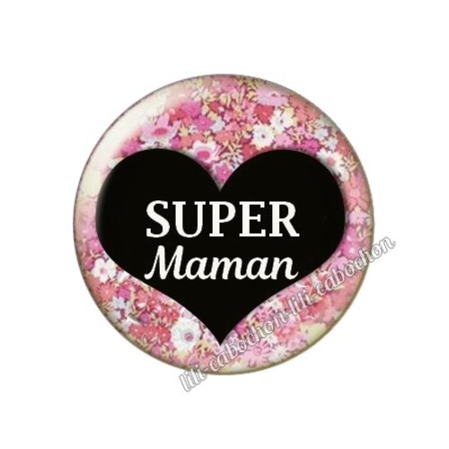 Cabochon résine a coller 25 mm maman ah100