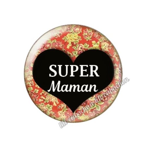 Cabochon résine a coller 25 mm maman ah102