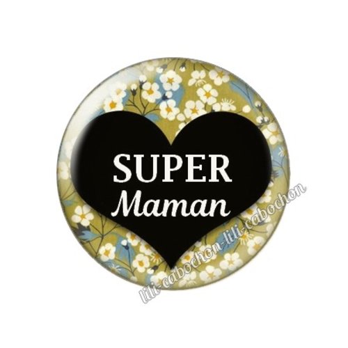 Cabochon résine a coller 25 mm maman ah105