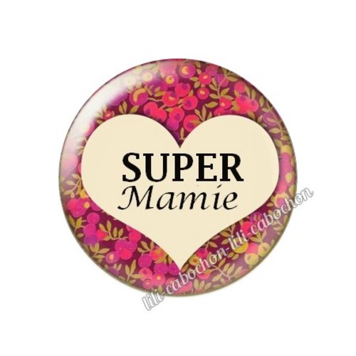 Cabochon résine a coller 25 mm mamie ah107