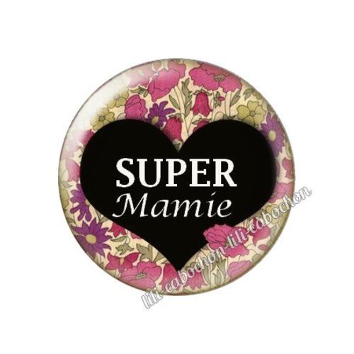 Cabochon résine a coller 25 mm mamie ah106