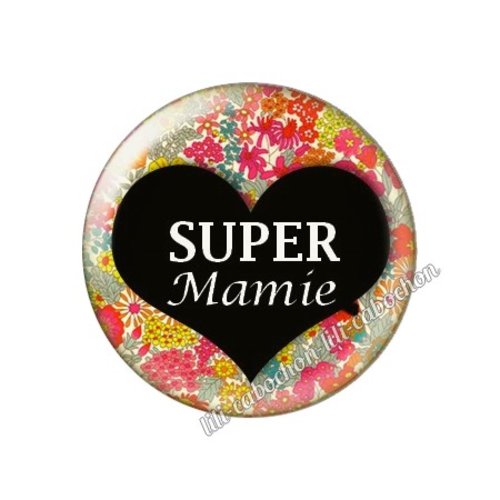 Cabochon résine a coller 25 mm mamie ah108