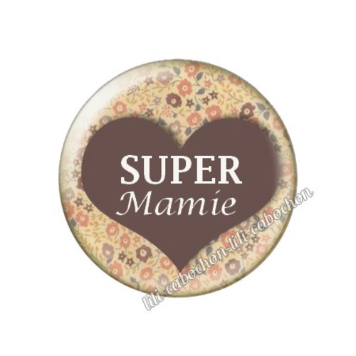 Cabochon résine a coller 25 mm mamie ah110