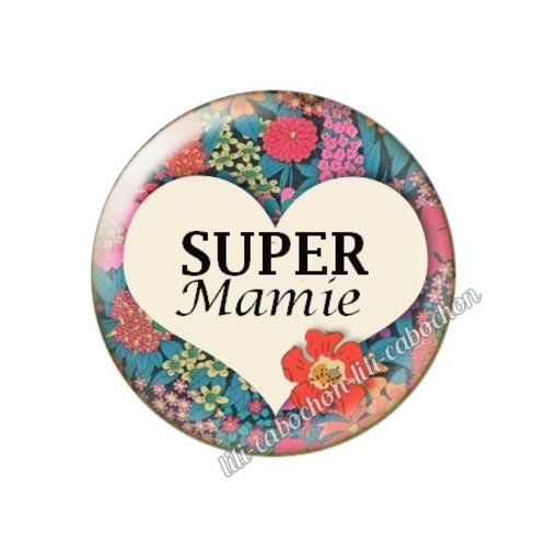 Cabochon résine a coller 25 mm mamie ah111