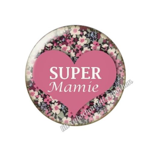 Cabochon résine a coller 25 mm mamie ah112