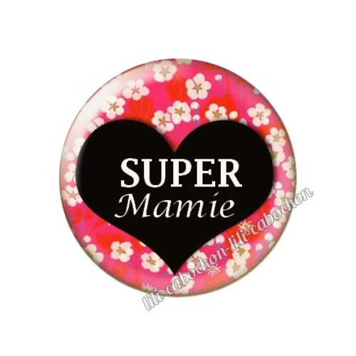 Cabochon résine a coller 25 mm mamie ah113