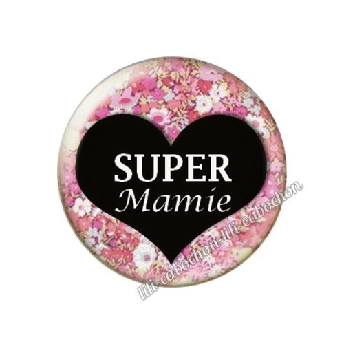 Cabochon résine a coller 25 mm mamie ah115