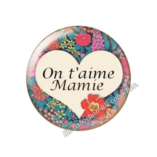 Cabochon résine a coller 25 mm mamie ah126