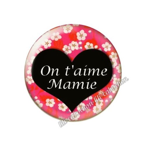 Cabochon résine a coller 25 mm mamie ah128