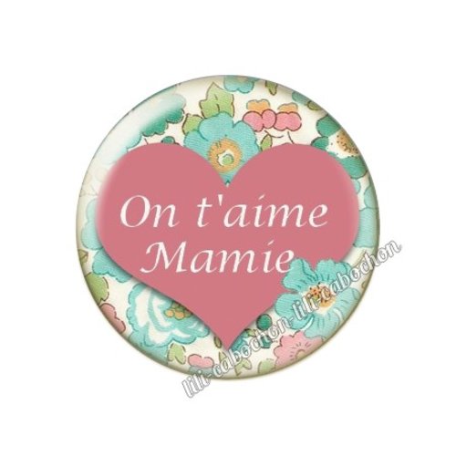 Cabochon résine a coller 25 mm mamie ah133