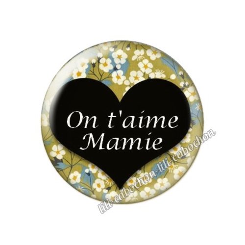 Cabochon résine a coller 25 mm mamie ah135