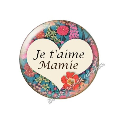 Cabochon résine a coller 25 mm mamie ah140