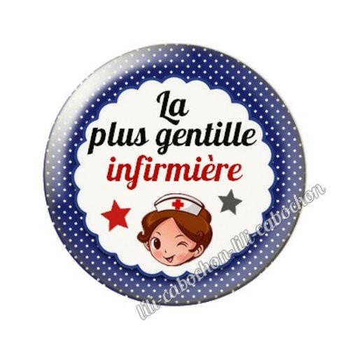 Cabochon résine a coller 25 mm infirmière ah3