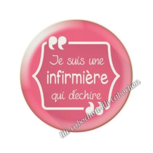 Cabochon résine a coller 25 mm infirmière ah32
