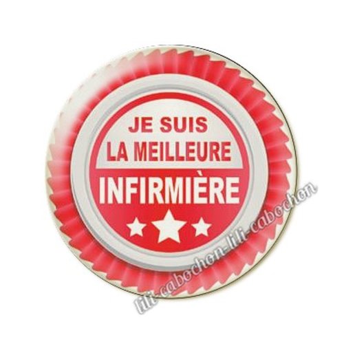 Cabochon résine a coller 25 mm infirmière ah35