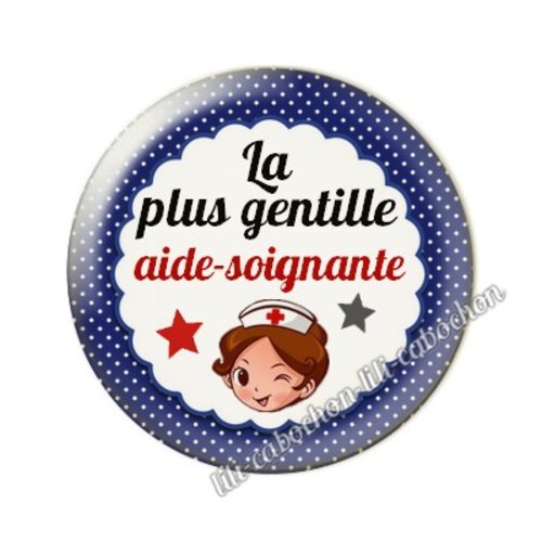 Cabochon résine a coller 25 mm aide-soignante ah3