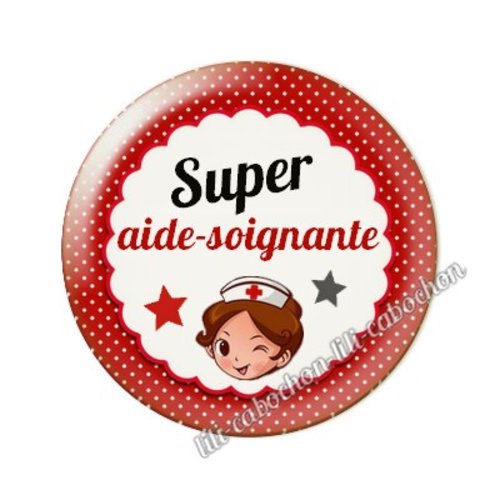 Cabochon résine a coller 25 mm aide-soignante ah4