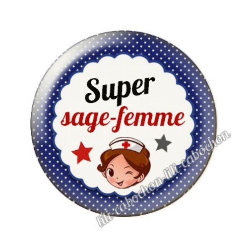 Cabochon résine a coller 25 mm aide-soignante ah6