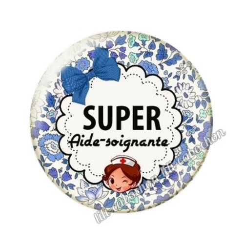 Cabochon résine a coller 25 mm aide-soignante ai3