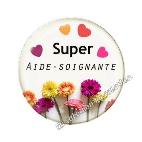 Cabochon résine a coller 25 mm aide-soignante ai4