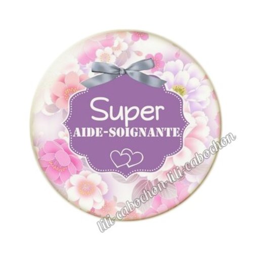 Cabochon résine a coller 25 mm aide-soignante ai5