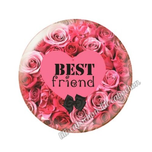 Cabochon résine a coller 25 mm amie friend ai1