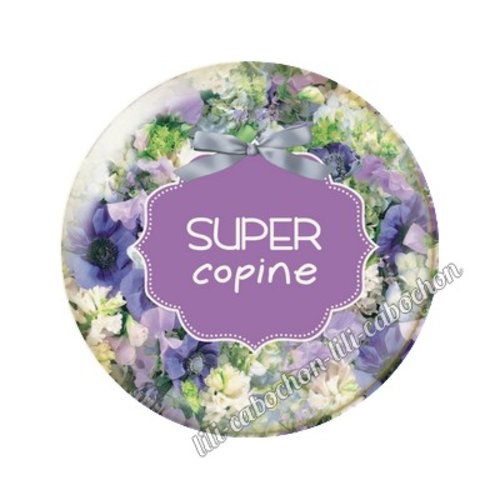 Cabochon résine a coller 25 mm amie friend copine ai4