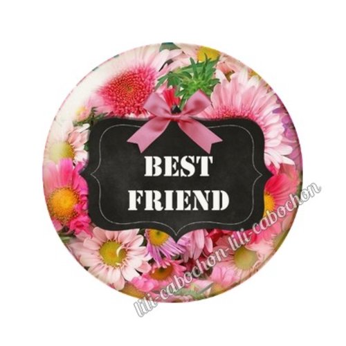 Cabochon résine a coller 25 mm amie friend copine ai5