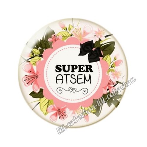 Cabochon résine a coller 25 mm atsem ai6