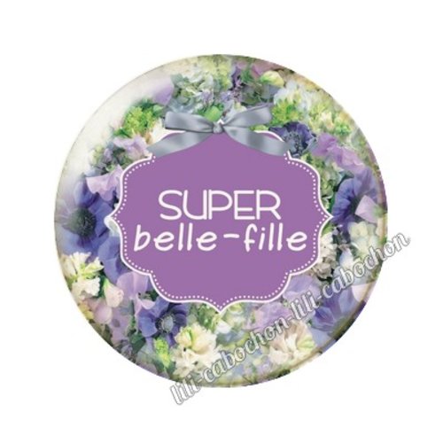 Cabochon résine a coller 25 mm belle-fille ai2