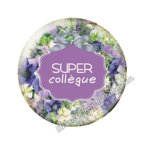 Cabochon résine a coller 25 mm collègue ai1