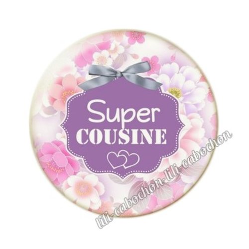 Cabochon résine a coller 25 mm cousine ai2