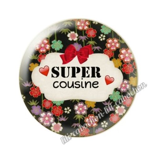 Cabochon résine a coller 25 mm cousine ai3