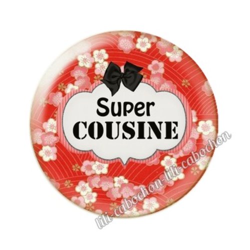 Cabochon résine a coller 25 mm cousine ai4