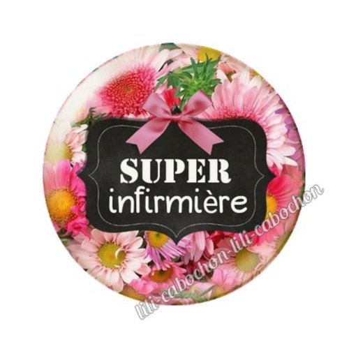 Cabochon résine a coller 25 mm infirmière ai2