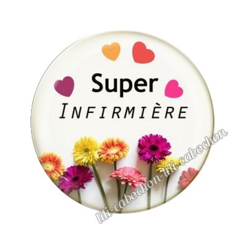 Cabochon résine a coller 25 mm infirmière ai5