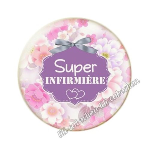 Cabochon résine a coller 25 mm infirmière ai6