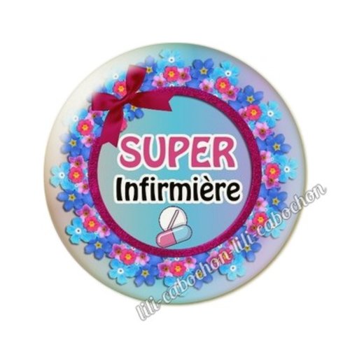 Cabochon résine a coller 25 mm infirmière ai8