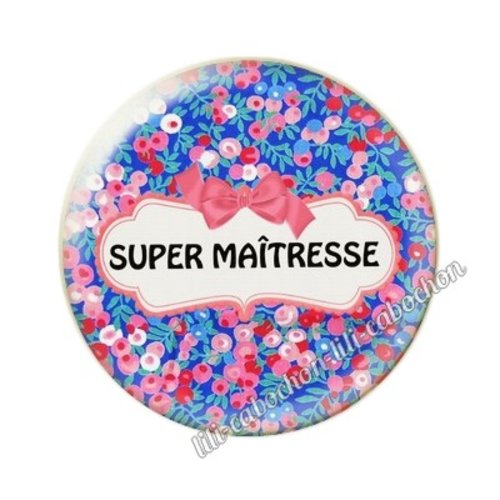 Cabochon résine a coller 25 mm maîtresse ai8