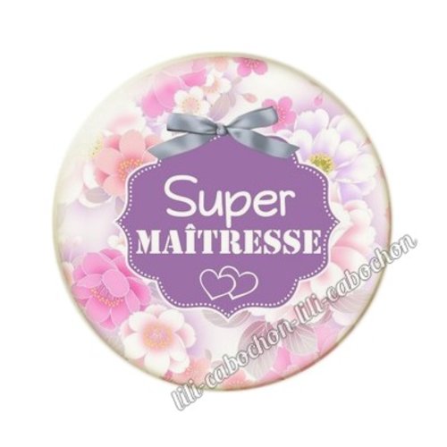 Cabochon résine a coller 25 mm maîtresse ai10