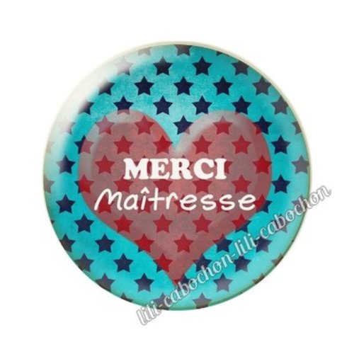 Cabochon résine a coller 25 mm maîtresse ai11