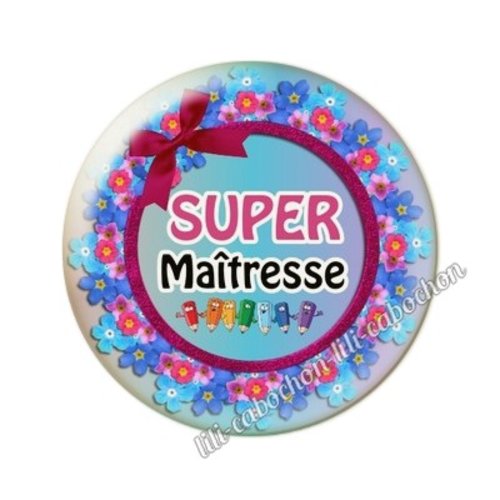 Cabochon résine a coller 25 mm maîtresse ai12