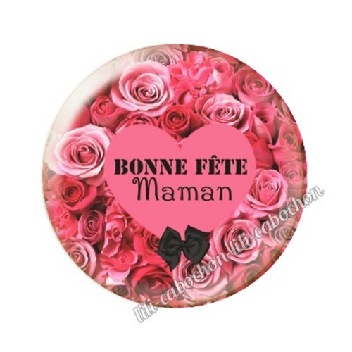 Cabochon résine a coller 25 mm maman ai3