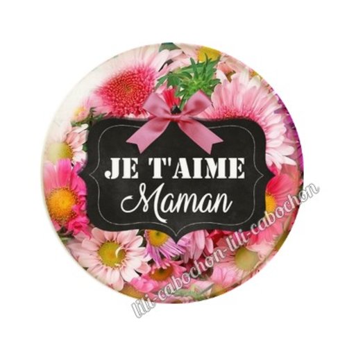 Cabochon résine a coller 25 mm maman ai5