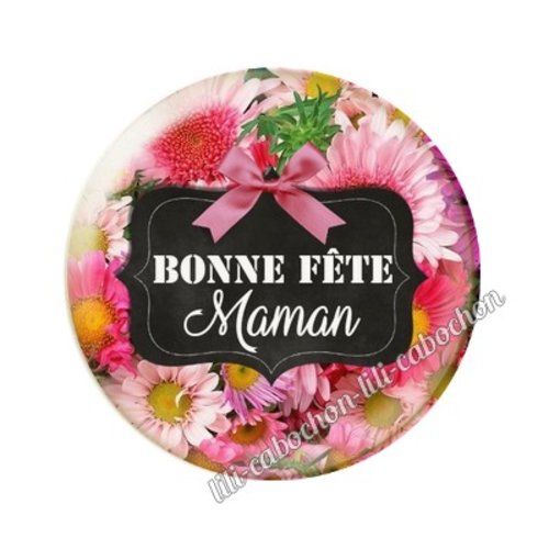 Cabochon résine a coller 25 mm maman ai6