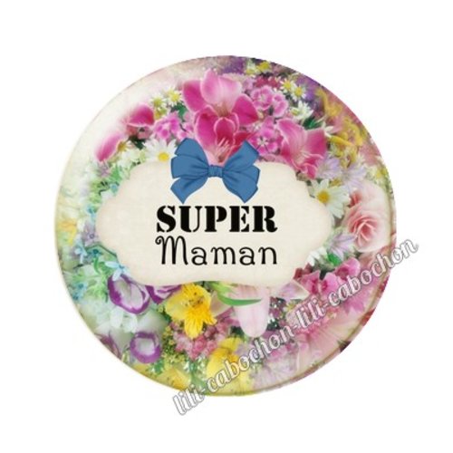 Cabochon résine a coller 25 mm maman ai7