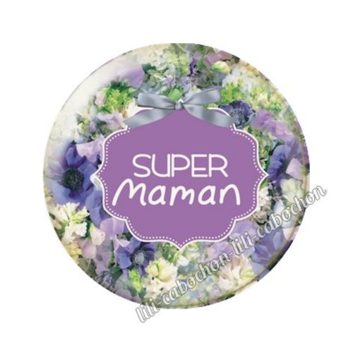 Cabochon résine a coller 25 mm maman ai9