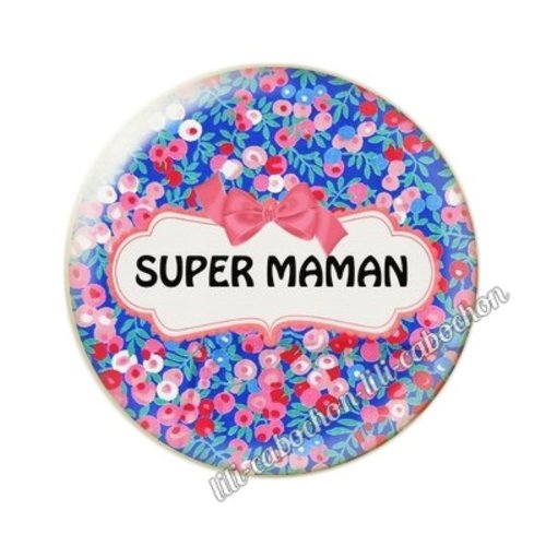 Cabochon résine a coller 25 mm maman ai18