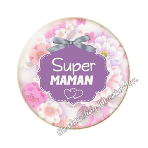 Cabochon résine a coller 25 mm maman ai19