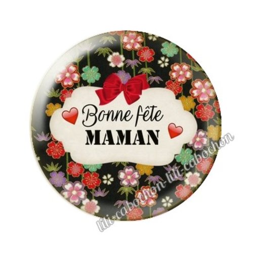 Cabochon résine a coller 25 mm maman ai21